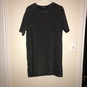 Zara Grey Shimmer Shirt Dress, Medium, With Tags